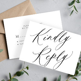 Cartão De Notas Chic calliografia de casamento gentilmente respond