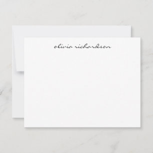 Cartão De Notas Chic Elegante de Script Manuscrito Moderno Simples