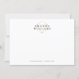 Cartão De Notas Chic Faux Dourada Gemstone Jewelry Flat Note Card