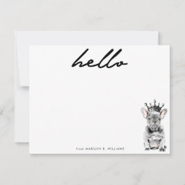 Cartão De Notas Chic French Bulldog Frenchie Love Royal Stationery