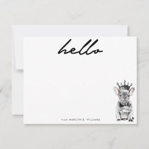 Cartão De Notas Chic French Bulldog Frenchie Love Royal Stationery
