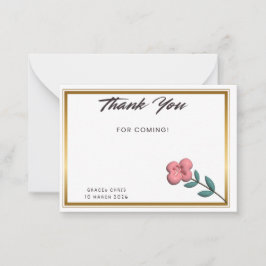 Cartão De Notas Chic Gold Edge Thank You Note | Customizable Event