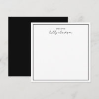 Chic Hello Do Monograma Script Border Black White