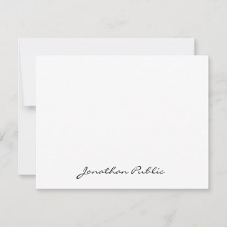 Cartão De Notas Chic Manuscrito Nome de Script Texto Simples Desig