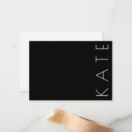 Cartão De Notas Chic Mínimo Preto Branco Quatro Letras