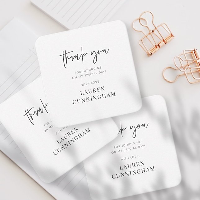 Cartão De Notas Chic Moderno Simples Obrigado (Criador carregado)