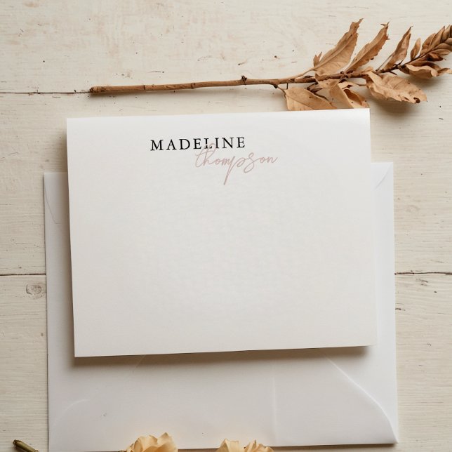 Cartão De Notas Chic Rosa Pálido Bege Feminino (Criador carregado)