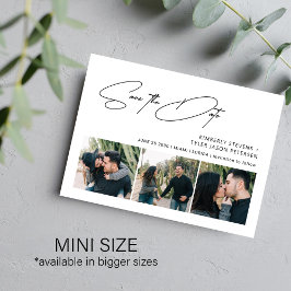 Cartão De Notas Chic script photo MINI SIZE wedding save the date