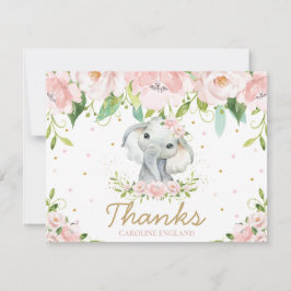 Cartão De Notas Chic Whimsical Elephant Blush Rosa