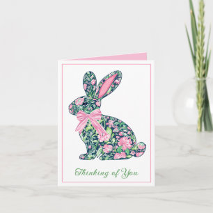 Cartão De Notas Chinoiserie cor-de-rosa e verde - Coelhinho com Ar