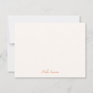 Cartão De Notas Chique Minimalista Moderna Marfim & Laranja Person