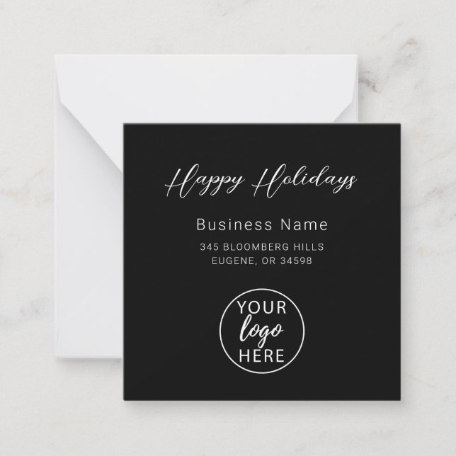 Cartão De Notas Christmas Holiday Custom Business Logo (Frente)
