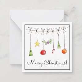 Cartão De Notas Christmas Ornaments On A String