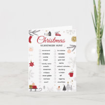 Christmas Scavenger Hunt Checklist Art