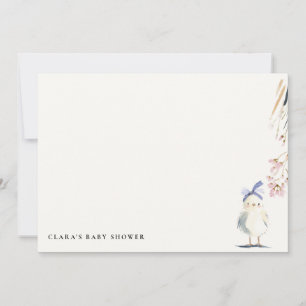 Cartão De Notas Chuva de Bebê Floral de Aquarela da Fazendinha Fof