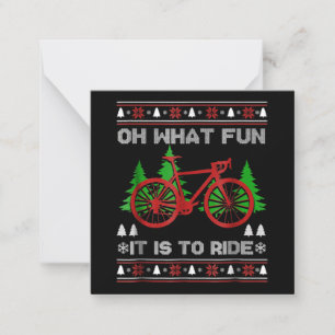 Cartão De Notas Ciclismo Oh Que Diversão Camiseta Feia de Natal de