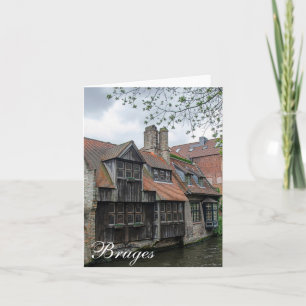 Cartão De Notas Cidade antiga de Bruges na Bélgica