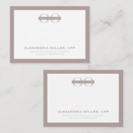 Cartão De Notas Cinza Dusty Logotipo corporativo com marca de lado