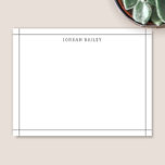 Cartão De Notas Cinza Escura Simples Geométrica Moderna Profission<br><div class="desc">Este design apresenta uma borda simples, inspirada na arquitetura, com espaço para um nome/texto na parte inferior. Clique no botão personalizar se quiser ajustar os elementos de design e/ou modificar o texto! Variações deste design, cores adicionais, além de coordenar produtos estão disponíveis em nosso compro, zazzle.com/store/doodlelulu. Entre em contato conosco...</div>