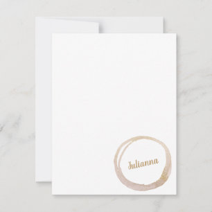 Cartão De Notas Círculo de Abstrato de Brilho Dourado Personaliza