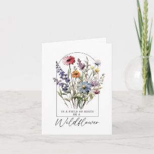 Cartão De Notas Citação de Flor Inspiracional Ambiental Boho Flora