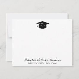 Cartão De Notas Classe Chic Clássica de Graduação de Boné de Forma