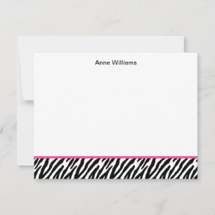 Cartão De Notas Classe de 2012 Black Zebra Stripe Obrigado
