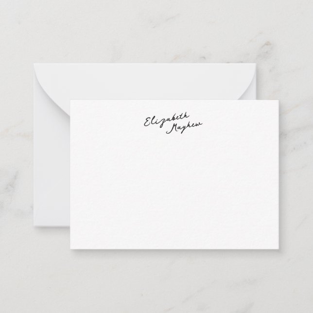 Cartão De Notas Classic Handwritten Name Monogram Flat Note Cards (Frente)