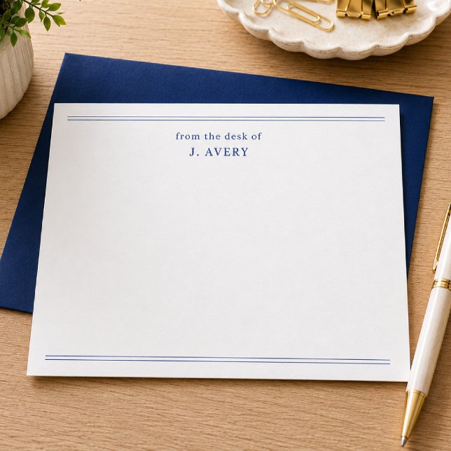 Cartão De Notas Clássico Da Mesa De Azul Marinho (Criador carregado)