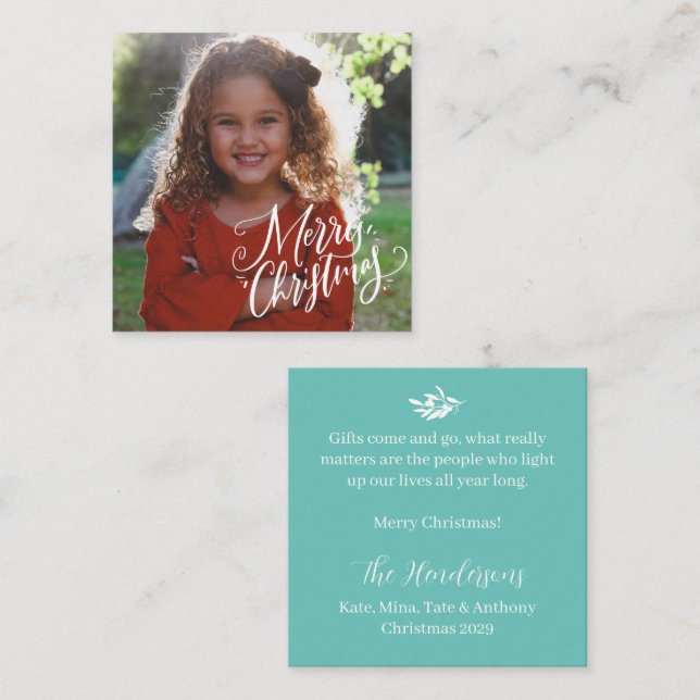 Cartão De Notas Clássico Feliz Orçamento de Natal (Frente/Verso)