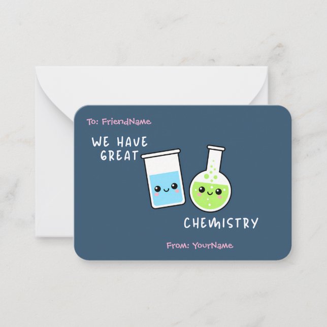 Cartão De Notas Classroom Valentines Card We Have Great Chemistry (Frente)