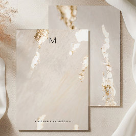 Cartão De Notas Classy Modern Gold Foil Monogram & Name Stationery