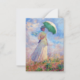 Cartão De Notas Claude Monet - Mulher com Parasol virada para a di