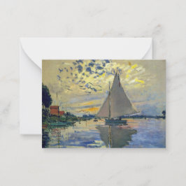 Cartão De Notas Claude Monet - Navio de vela no Le Petit-Gennevill