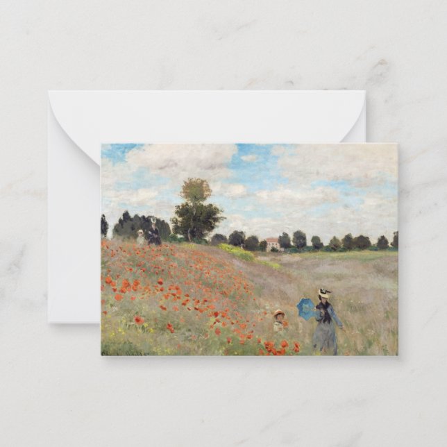 Cartão De Notas Claude Monet - Poppy Field (Frente)