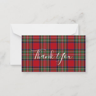 Cartão De Notas Cliente Plaid Stewart Tartan Obrigado