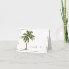 Cartão De Notas Coastal Palm Tree Personalized