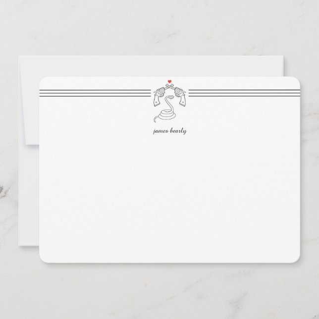 Cartão De Notas Cobras Personalizados N' Guns Placa Plana Papel de (Frente)