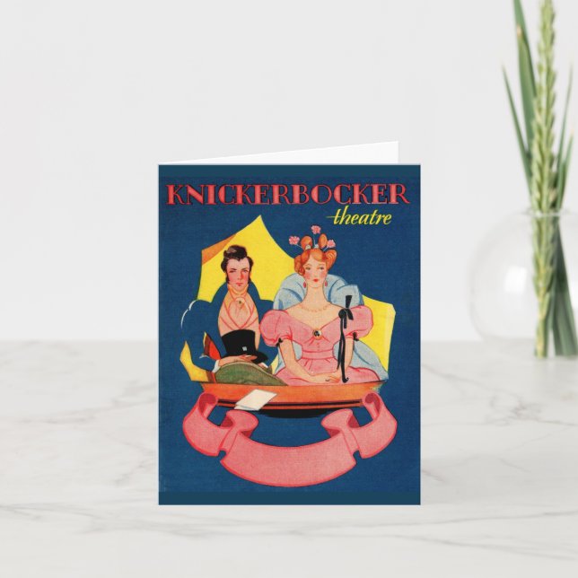 Cartão De Notas cobrir do playbill do Teatro do Knickerbocker (Frente)