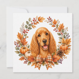Cartão De Notas Cocker Spaniel Coroa de Outono