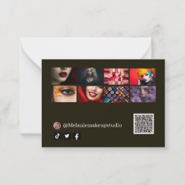 Cartão De Notas Código de &QR do estúdio de Makeup moderno da empr