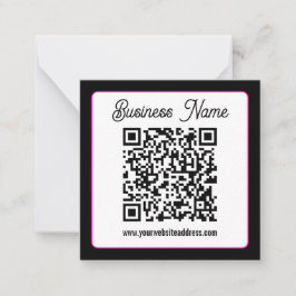 Cartão De Notas Código QR com letra cursiva de script