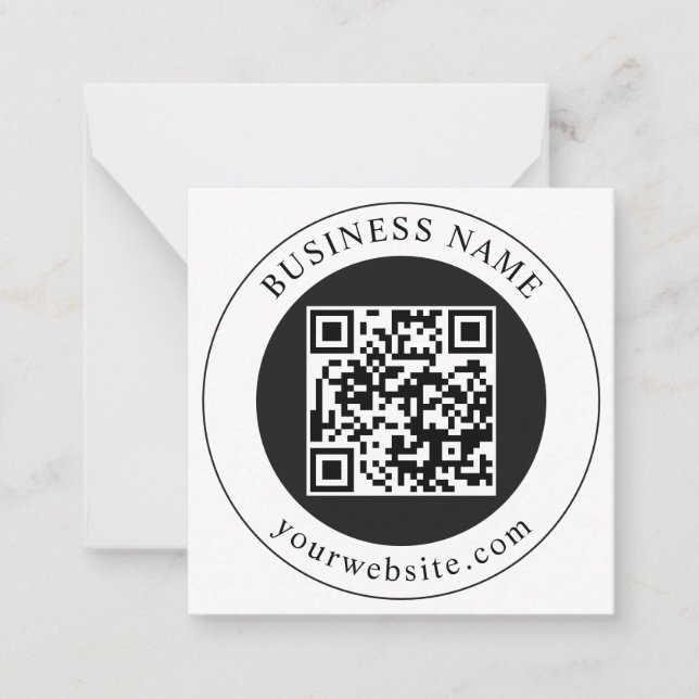 Cartão De Notas Código QR com Nome da Empresa Editável (Frente)