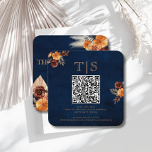 Código QR Gabinete de Casamento RSVP Marinho Azul