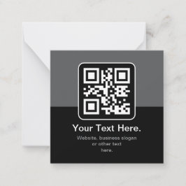 Cartão De Notas Código QR Modern Escaneável | Preto, Cinza e Branc