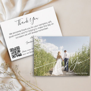 Cartão De Notas código qr moderno e elegante foto de casamento obr