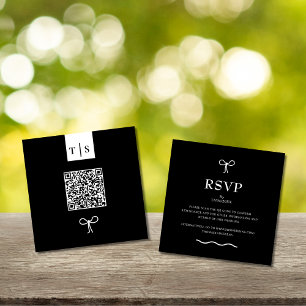 Cartão De Notas Código QR Preto Branco Nada Rico Apenas Amor