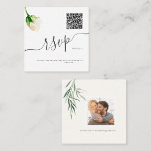 Cartão De Notas Código QR RSVP ArtsApp Aguarela Rosa Alabastro