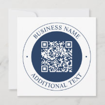Código QR & Texto personalizável | Azul-marinho es