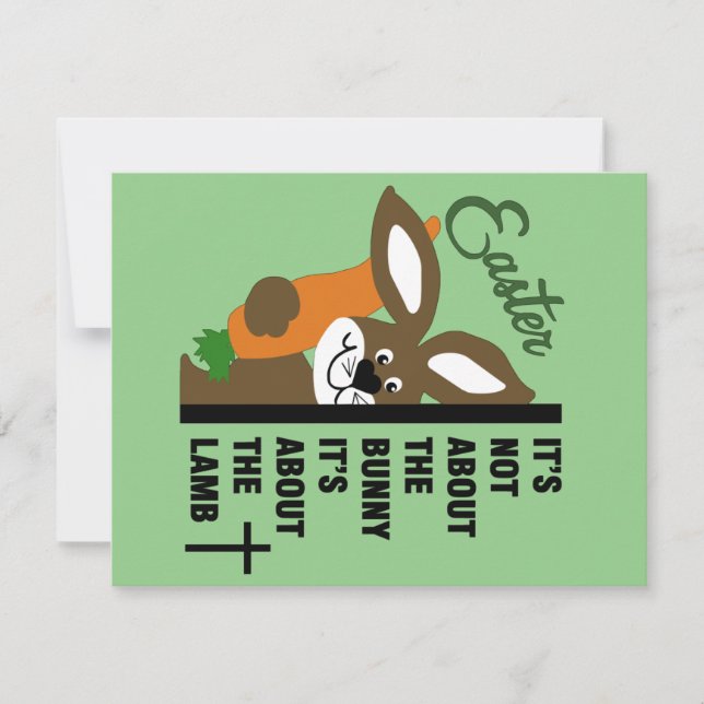 Cartão De Notas Coelho de Páscoa Cristão (Frente)